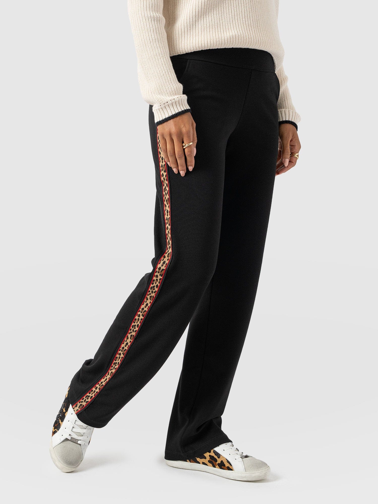 Runway Pant Black Leopard - Women's Pants | Saint + Sofia® USA
