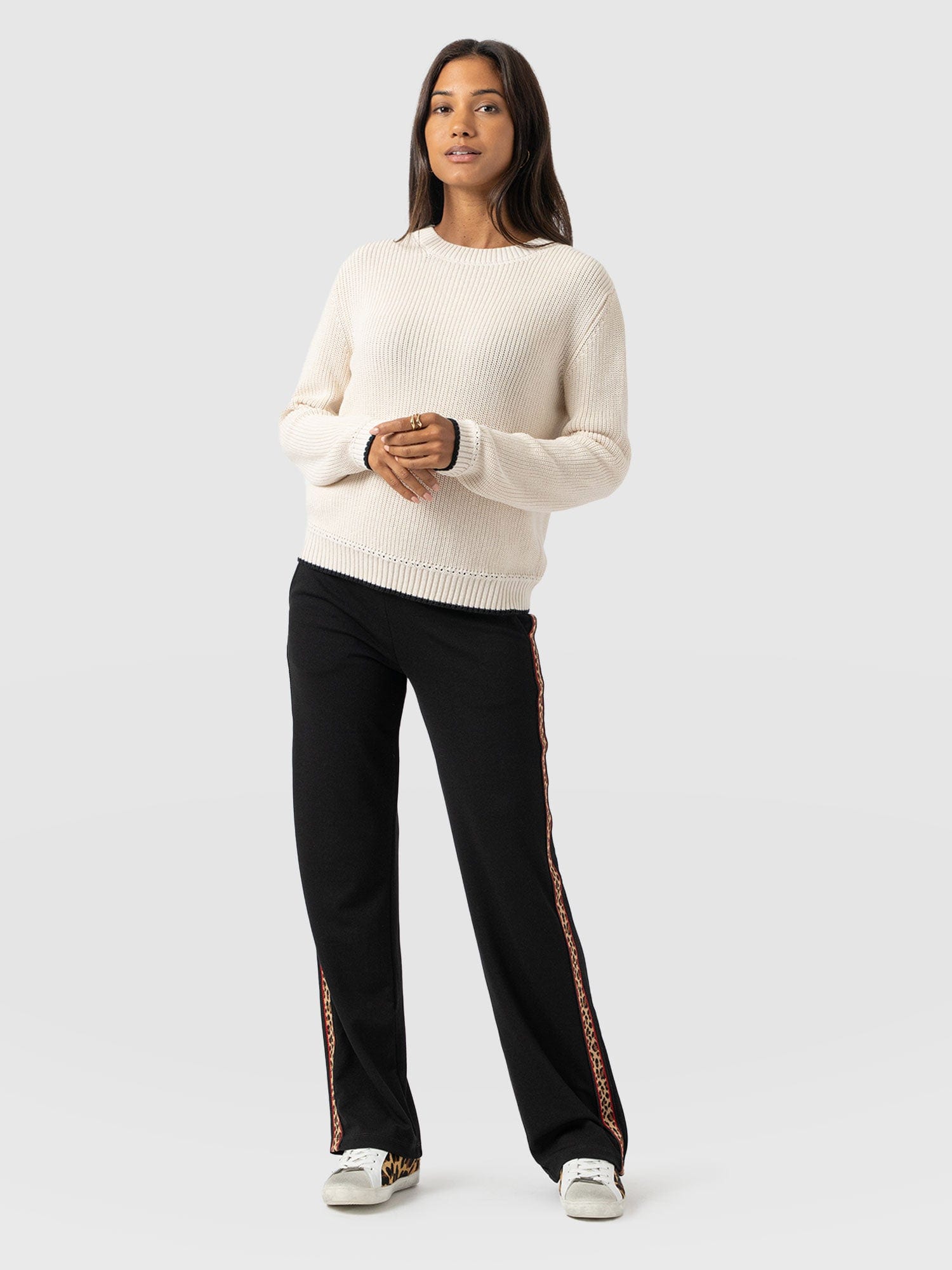 Runway Pant Black Leopard - Women's Pants | Saint + Sofia® USA