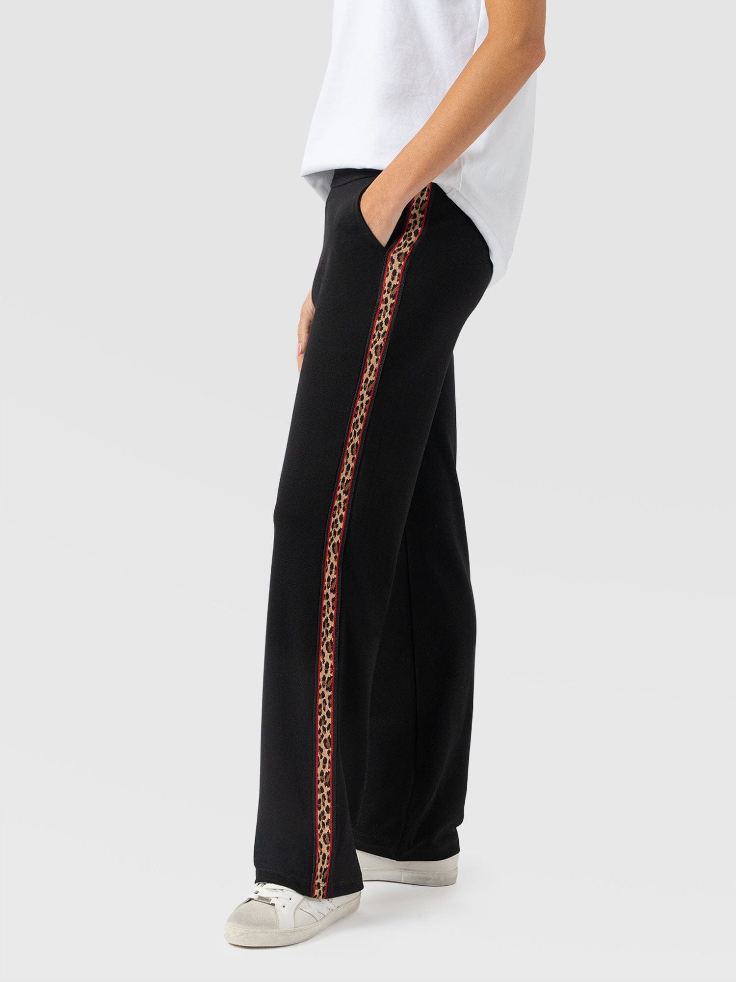 Runway Pant Black Leopard - Women's Pants | Saint + Sofia® USA