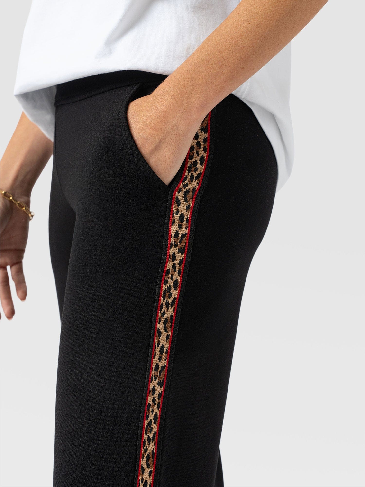 Runway Pant Black Leopard - Women's Pants | Saint + Sofia® USA