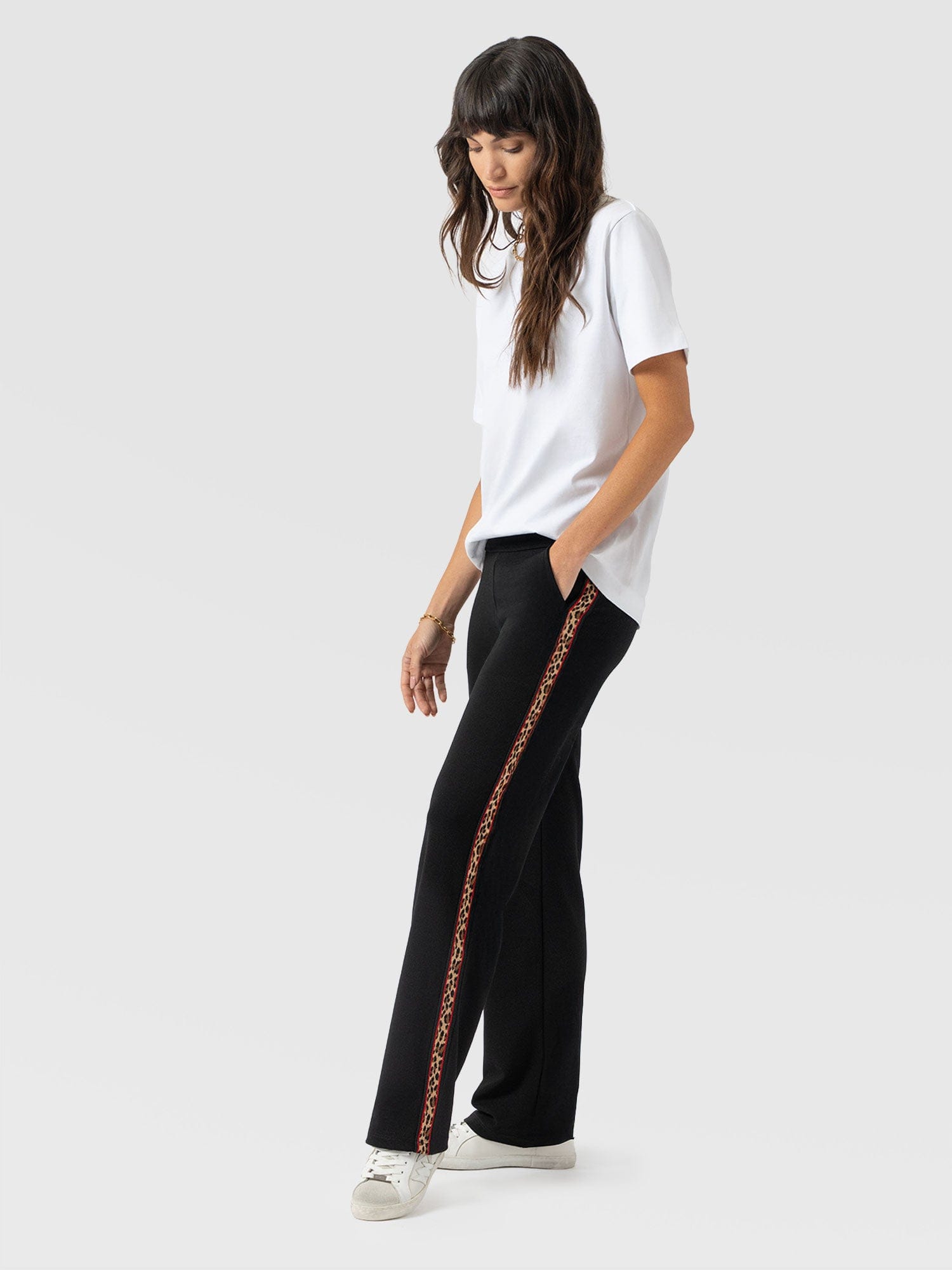 Runway Pant Black Leopard - Women's Pants | Saint + Sofia® USA