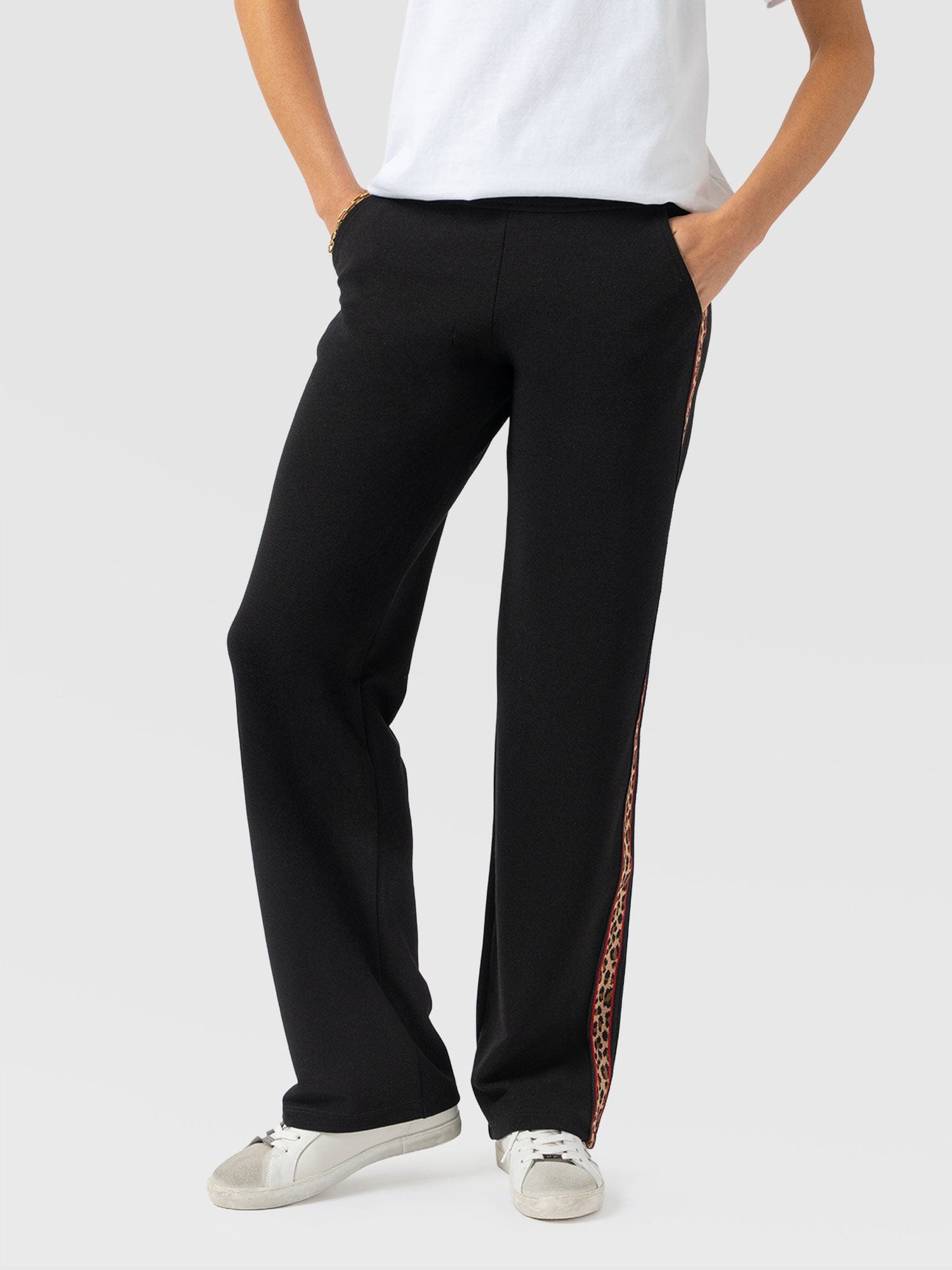 Runway Pant Black Leopard - Women's Pants | Saint + Sofia® USA