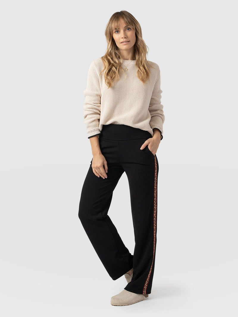 Runway Pant Black Leopard - Women's Pants | Saint + Sofia® USA