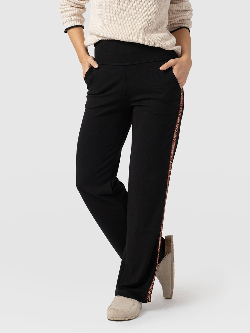 Runway Pant Black Leopard - Women's Pants | Saint + Sofia® USA