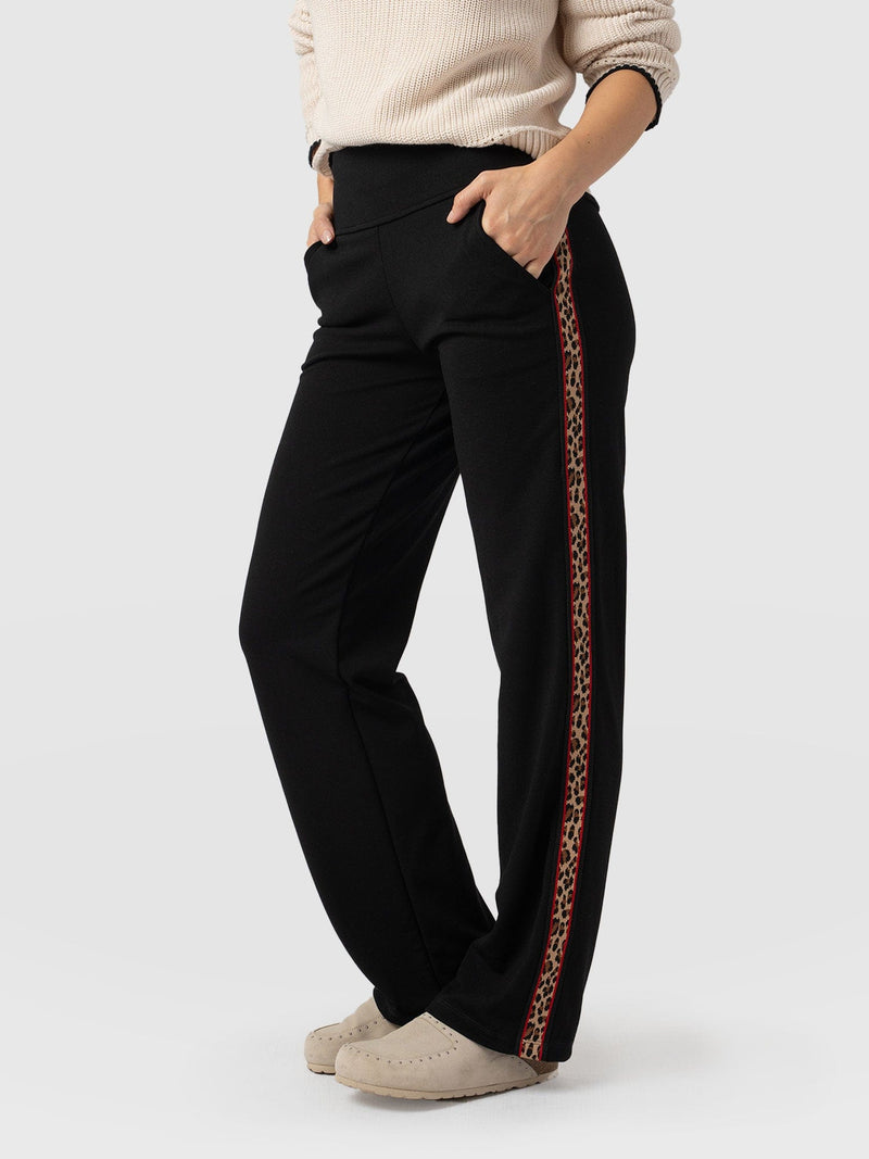 Runway Pant Black Leopard - Women's Pants | Saint + Sofia® USA