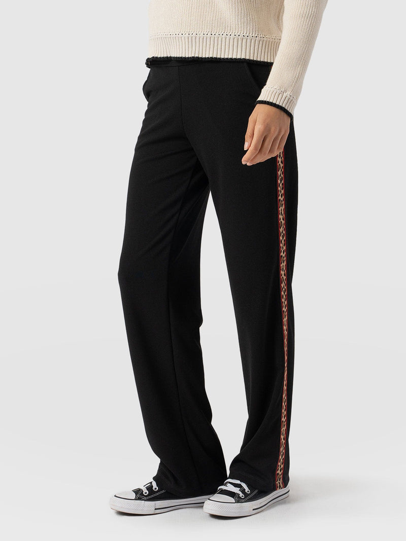 Runway Pant Black Leopard - Women's Pants | Saint + Sofia® USA