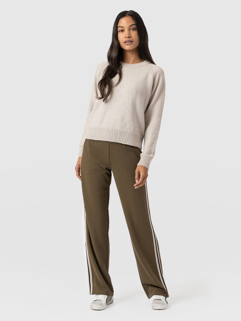 Runway Pant Bottle Khaki with Cream Stripe - Women's Pants | Saint + Sofia® US