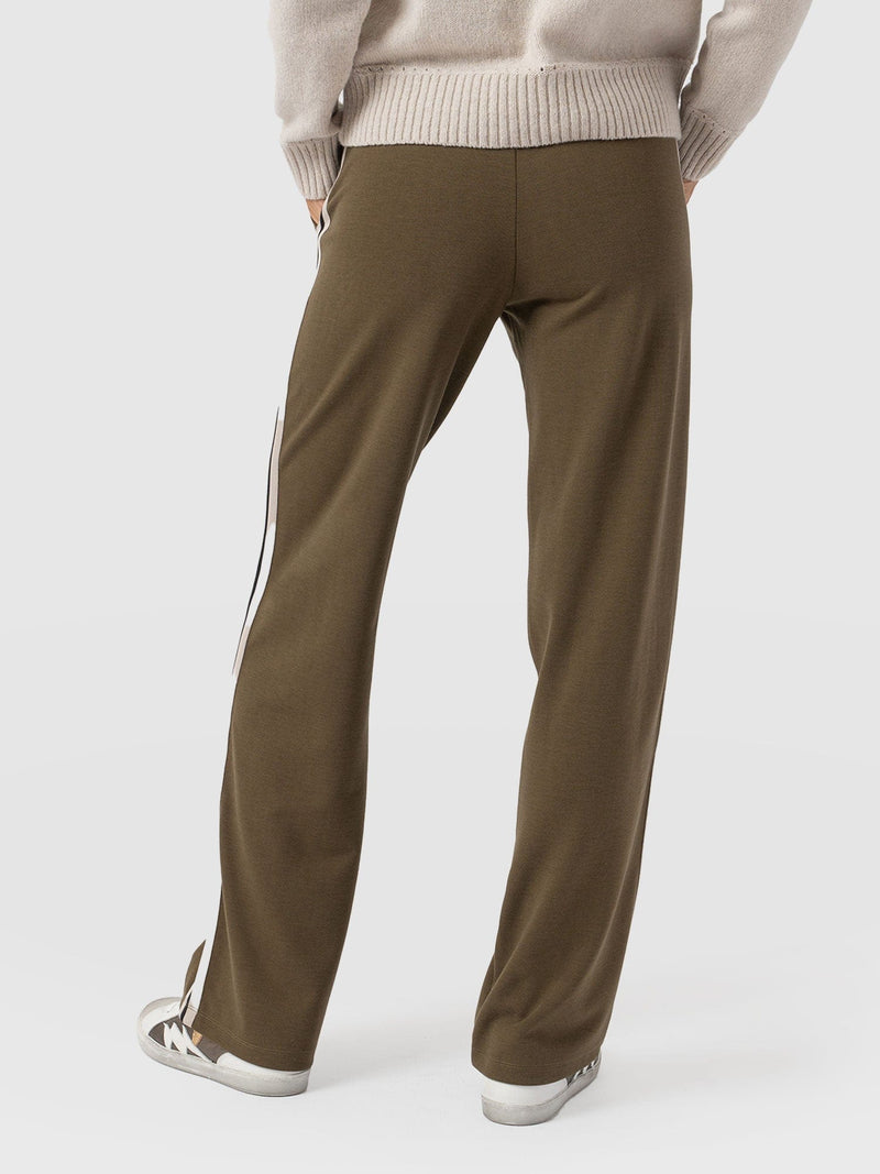 Runway Pant Bottle Khaki with Cream Stripe - Women's Pants | Saint + Sofia® US