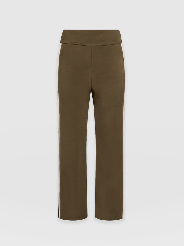 Runway Pant Bottle Khaki with Cream Stripe - Women's Pants | Saint + Sofia® US