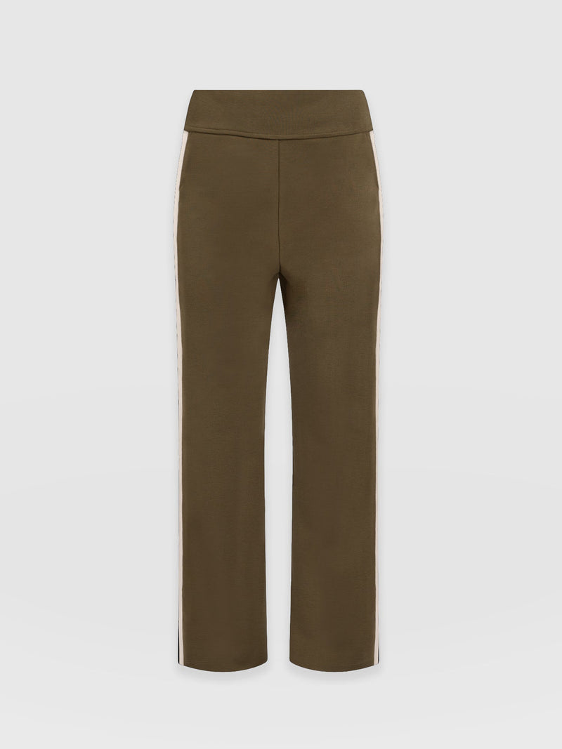 Runway Pant Bottle Khaki with Cream Stripe - Women's Pants | Saint + Sofia® US