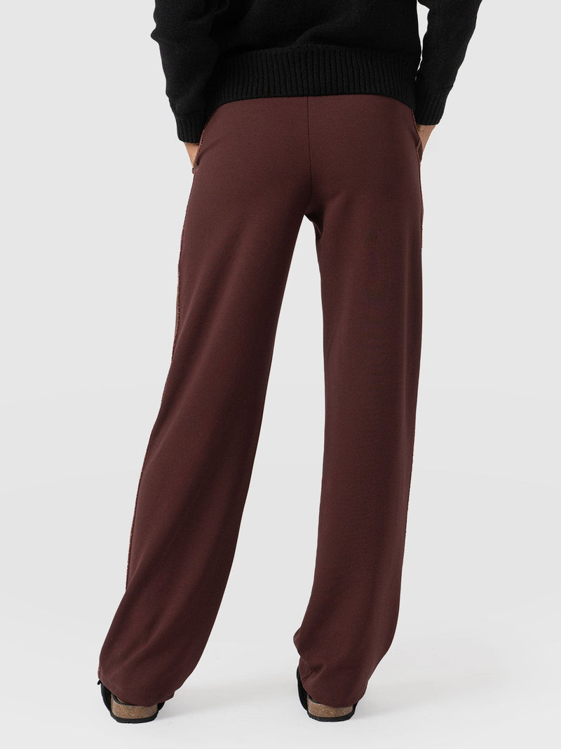 Runway Pant Bottle Maroon with Bronze Stripe - Women's Pants | Saint + Sofia® US