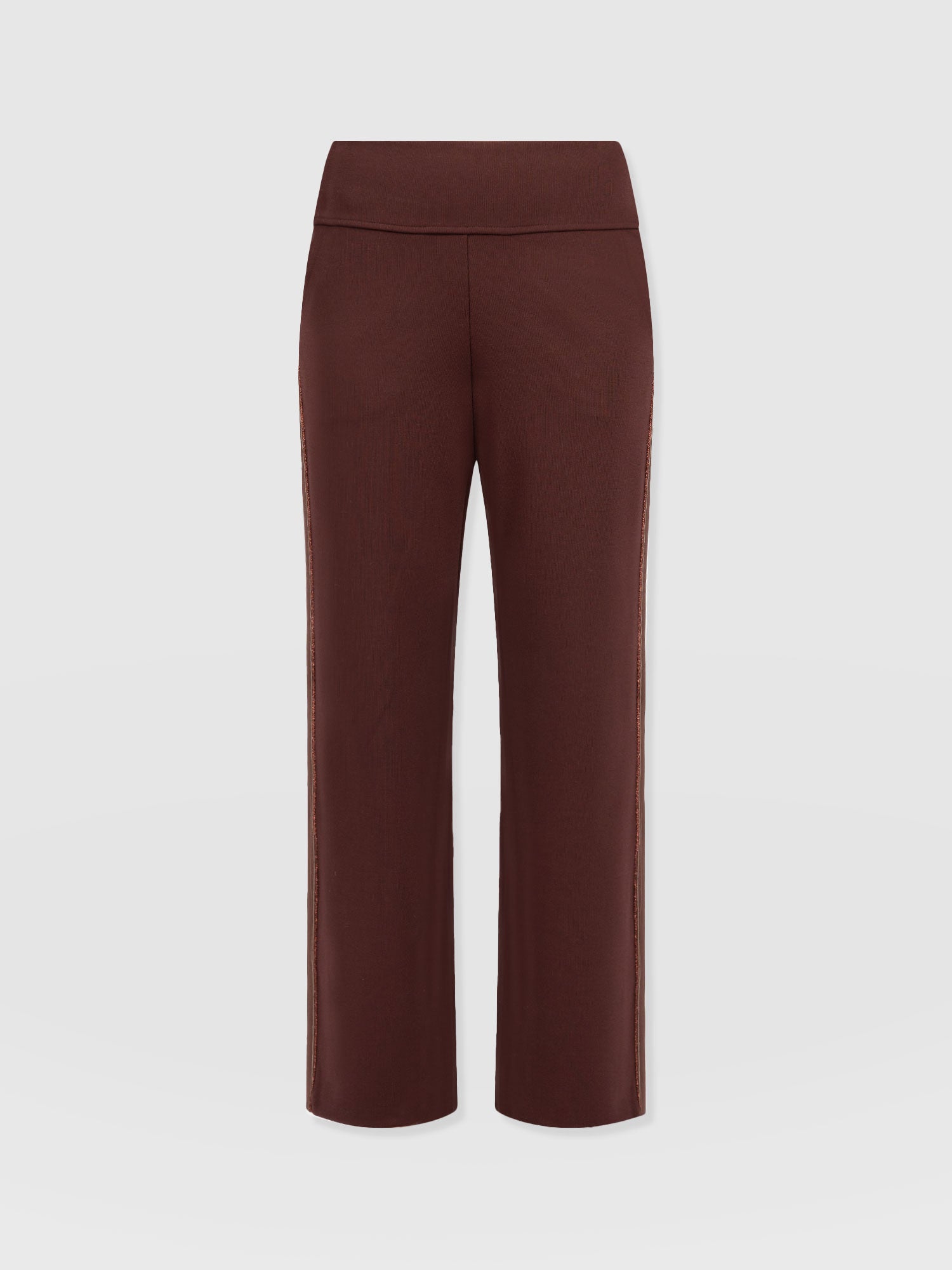 Runway Pant Bottle Maroon with Bronze Stripe - Women's Pants | Saint + Sofia® US