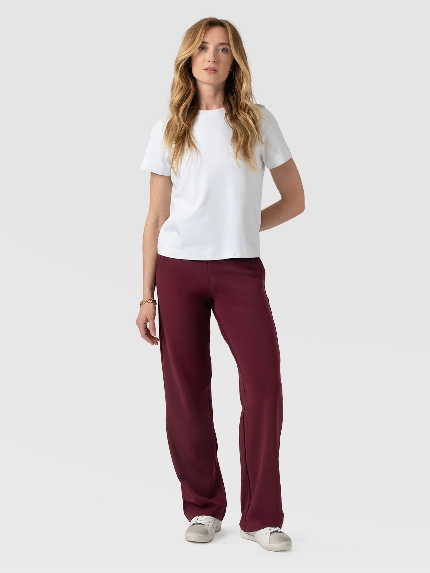 Runway Pant Burgundy - Women's Pants | Saint + Sofia® USA