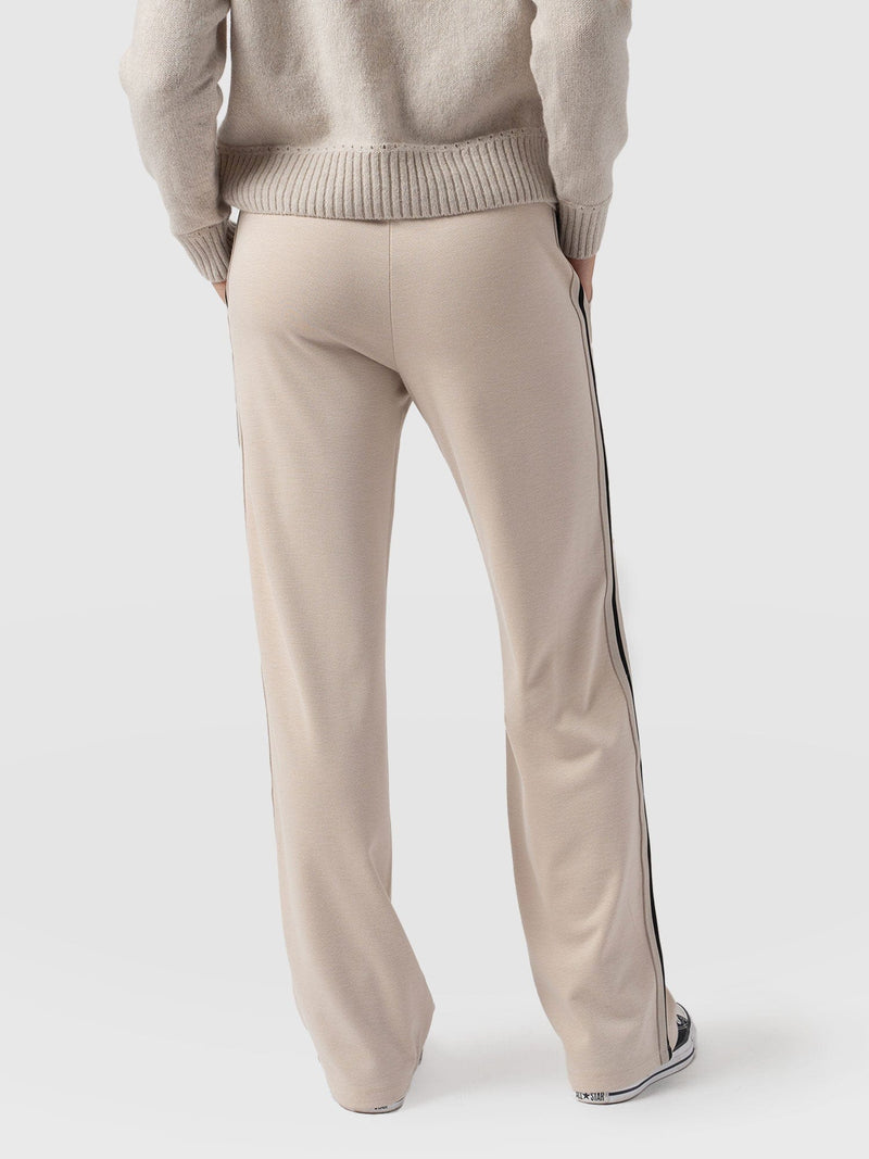 Runway Pant Light Beige with Gold Lurex Tape - Women's Trousers | Saint + Sofia® USA