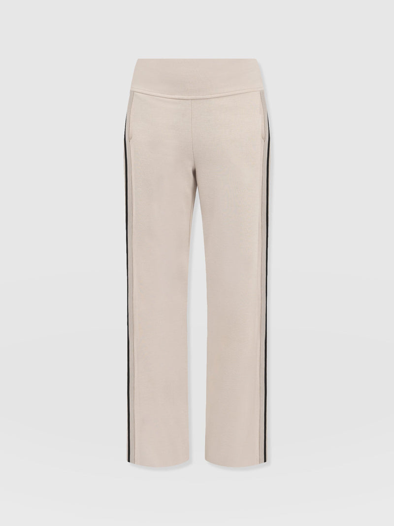 Runway Pant Light Beige with Gold Lurex Tape - Women's Trousers | Saint + Sofia® USA