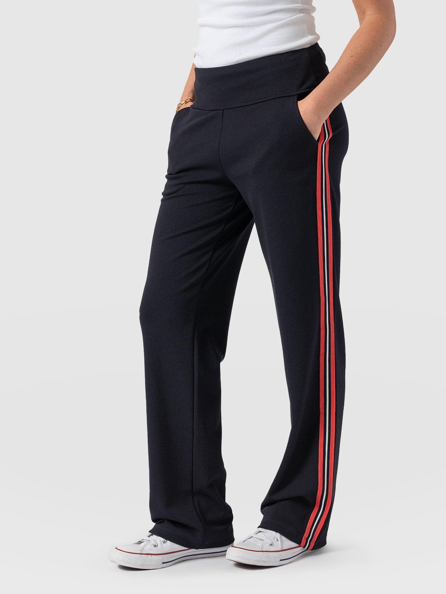 Runway Pant Navy Red Stripe - Women's Pants | Saint and Sofia® USA
