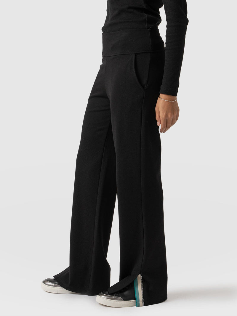 Runway Split Pant Black-Green - Women's Pants | Saint + Sofia® USA