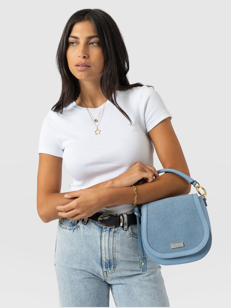 Saddle Bag - Denim - Women's Handbags | Saint + Sofia® USA
