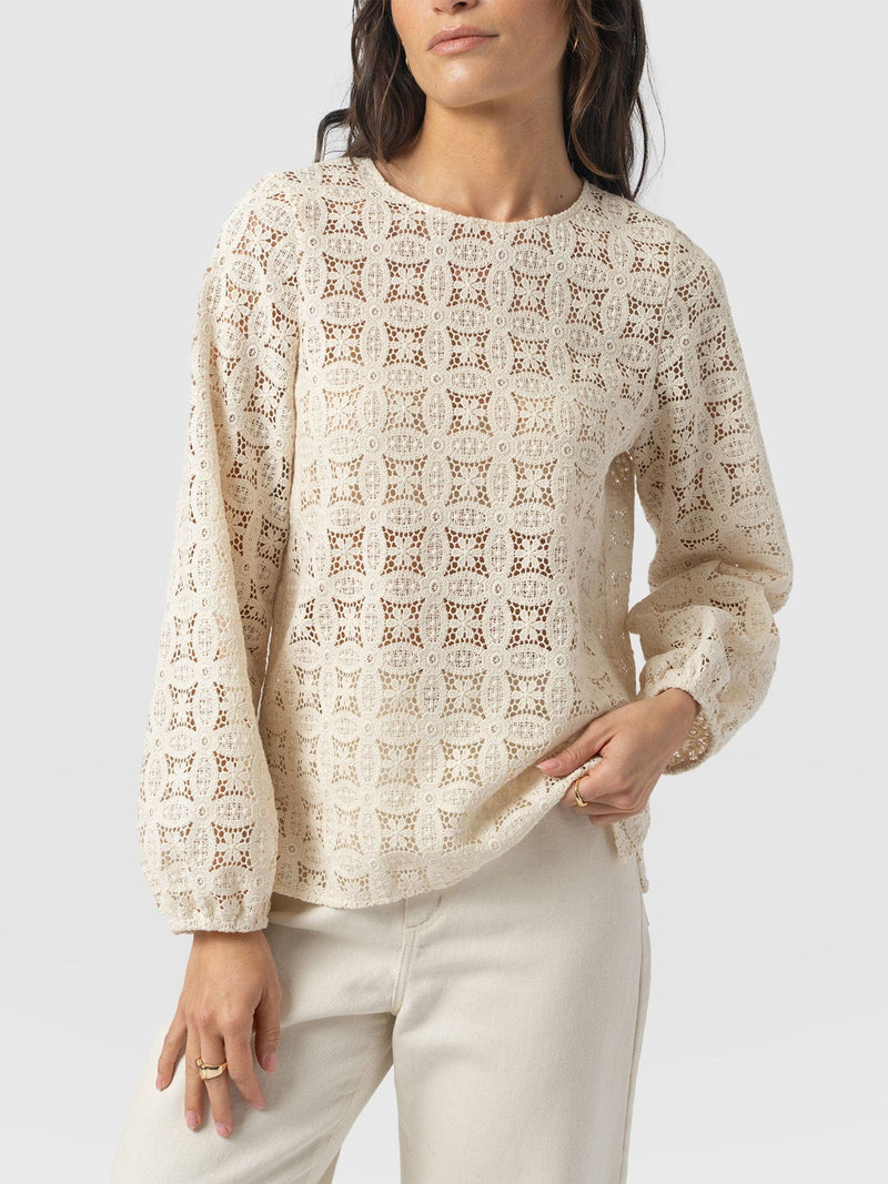 Sadie Blouse - Cream - Women's Blouses | Saint + Sofia® USA
