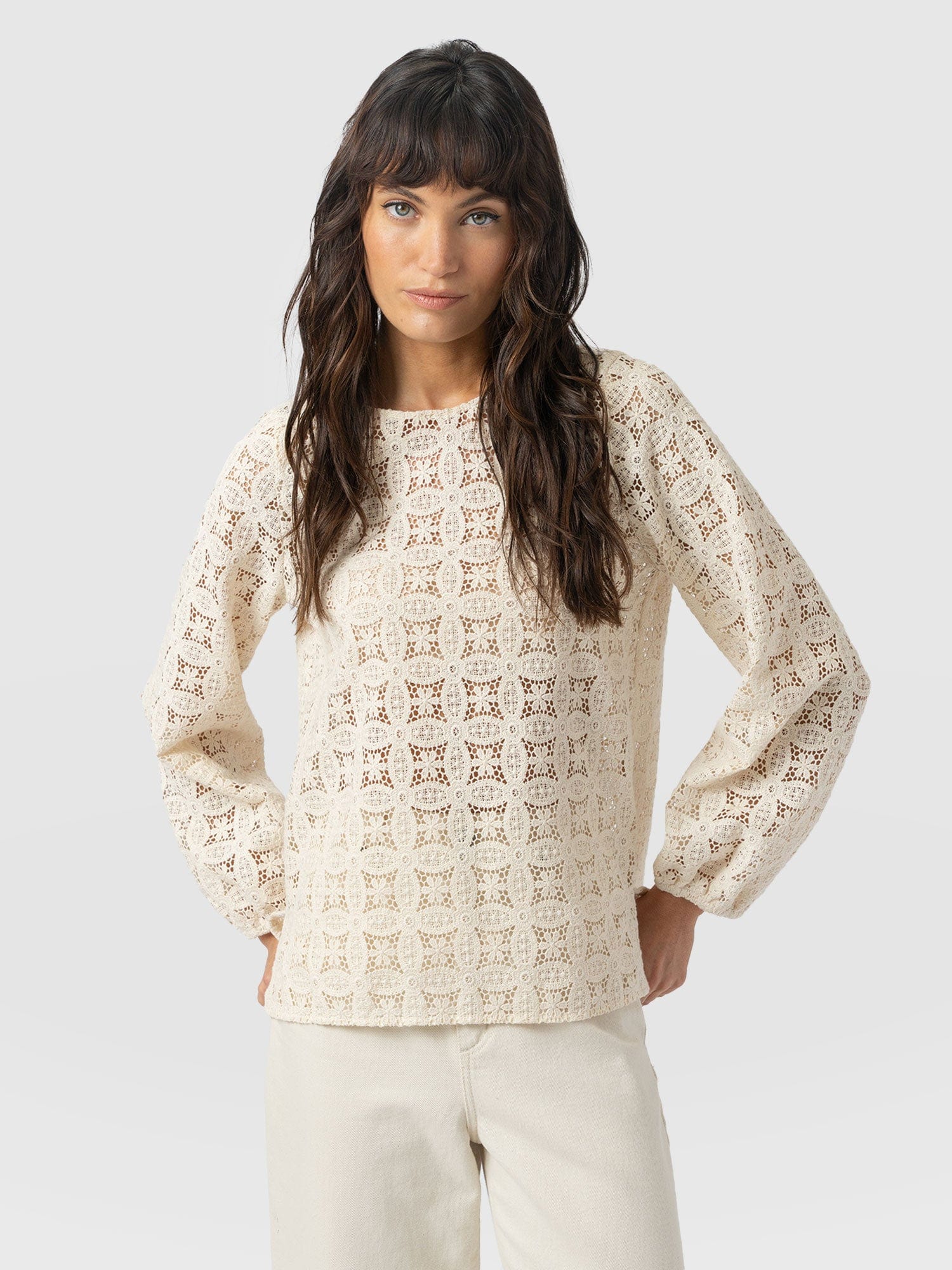 Sadie Blouse - Cream - Women's Blouses | Saint + Sofia® USA