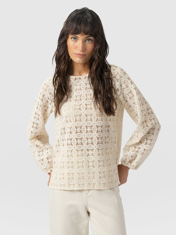 Sadie Blouse - Cream - Women's Blouses | Saint + Sofia® USA