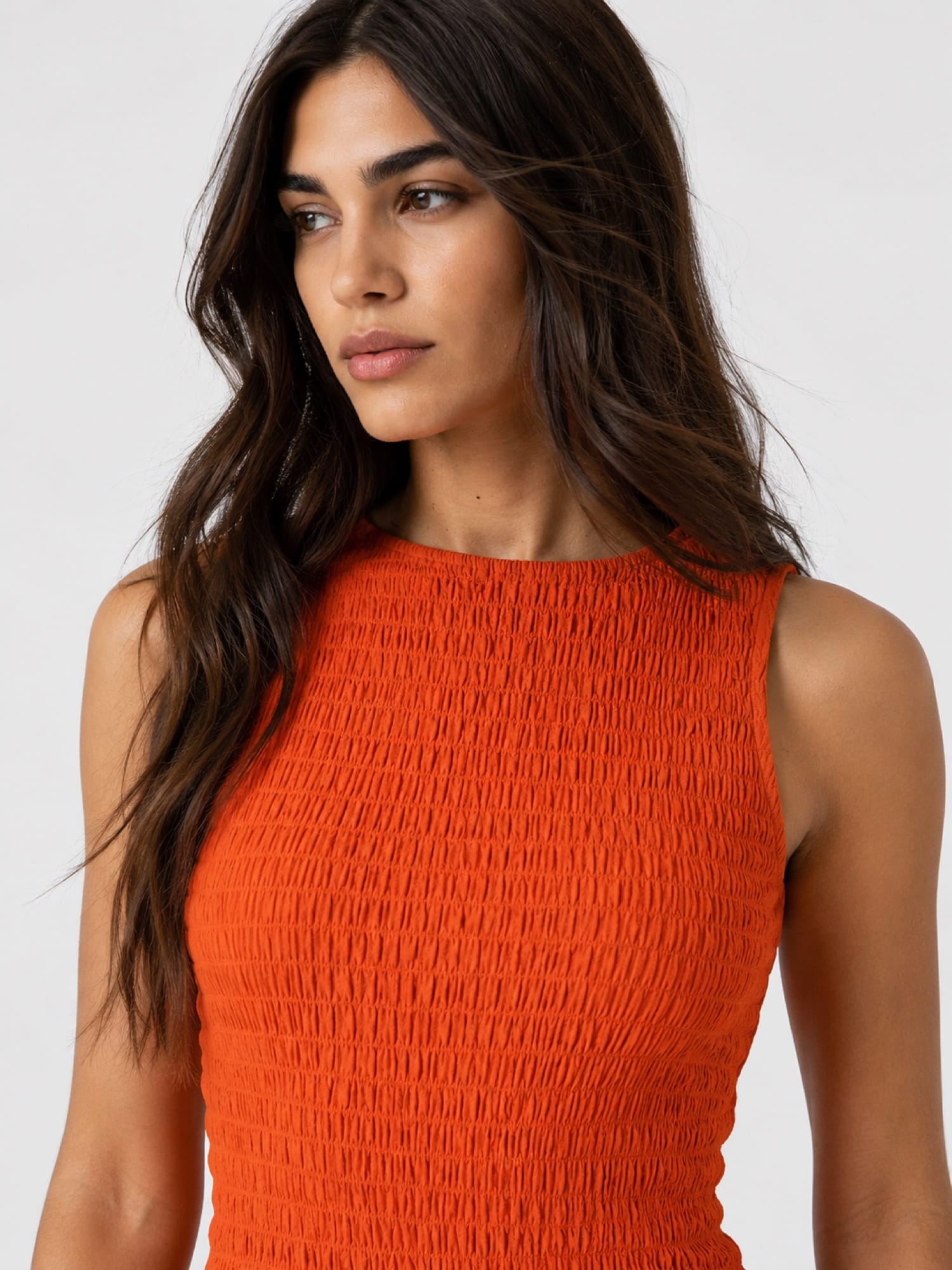 Sadie Shirring Dress - Burnt Orange - Women's Dresses | Saint and Sofia® USA