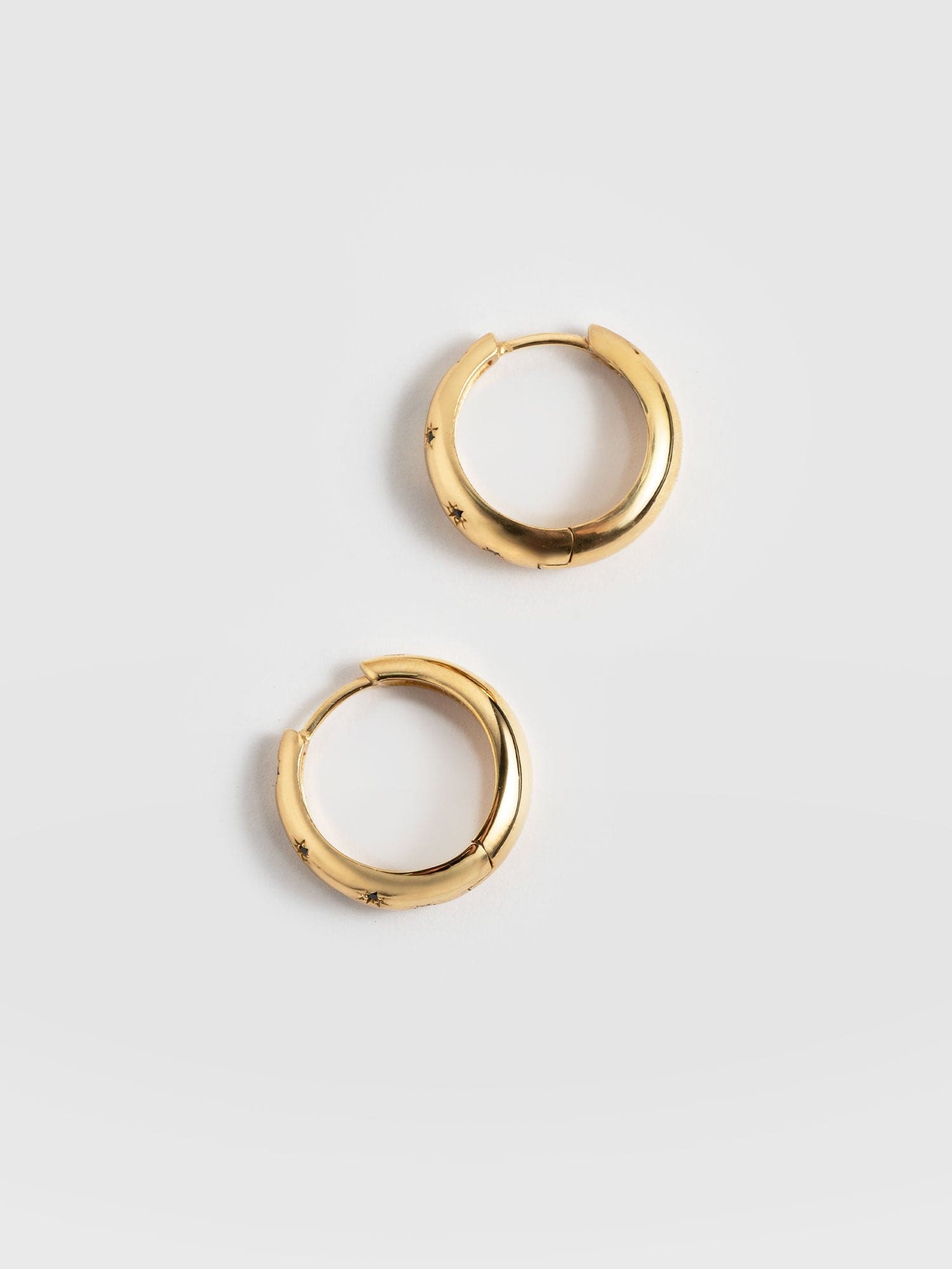 Scatter Star Hoop Earrings Gold/Black - Women's Jewellery | Saint + Sofia® UK
