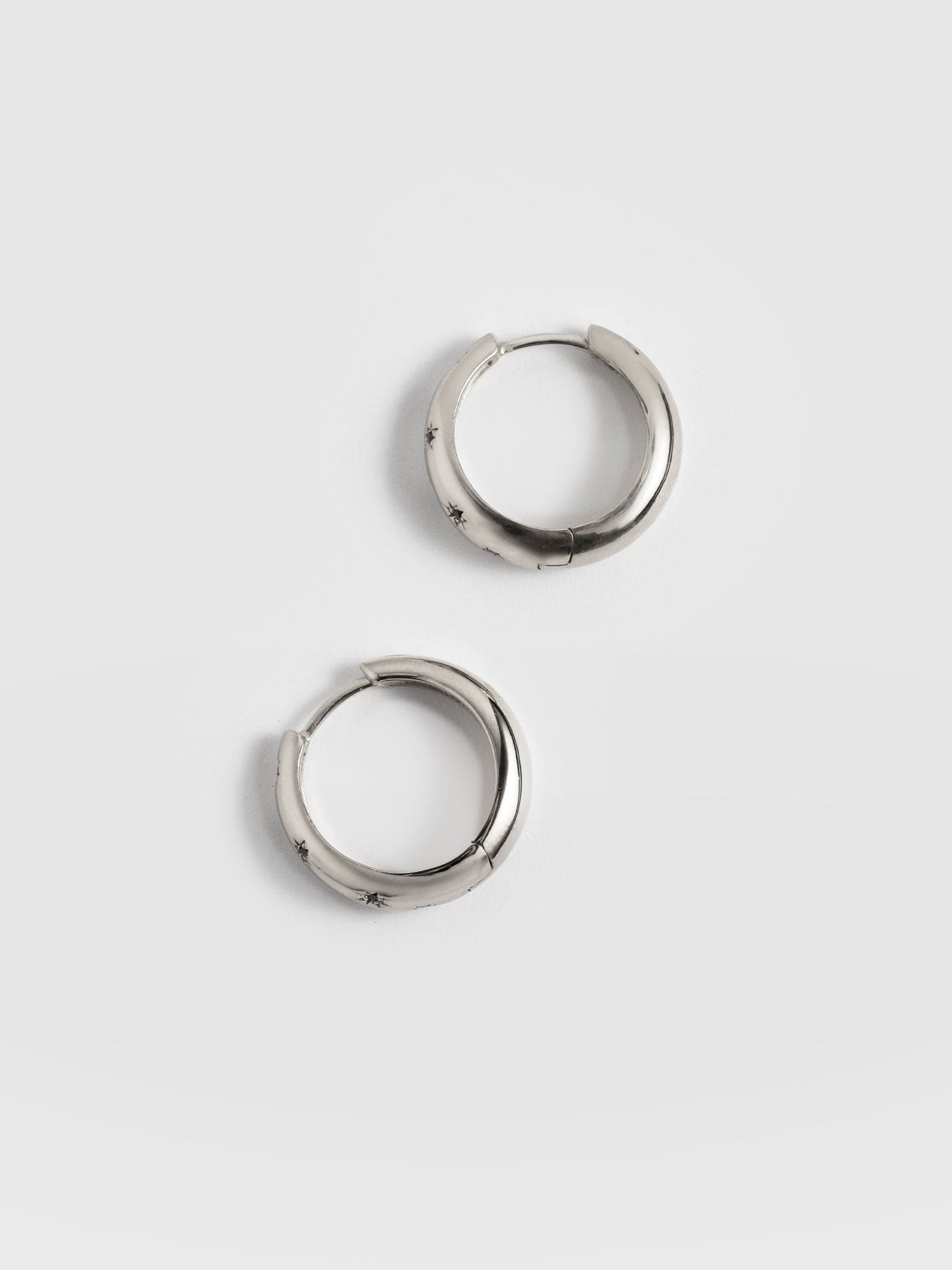 Scatter Star Hoop Earrings Silver/Black - Women's Jewellery | Saint + Sofia® UK