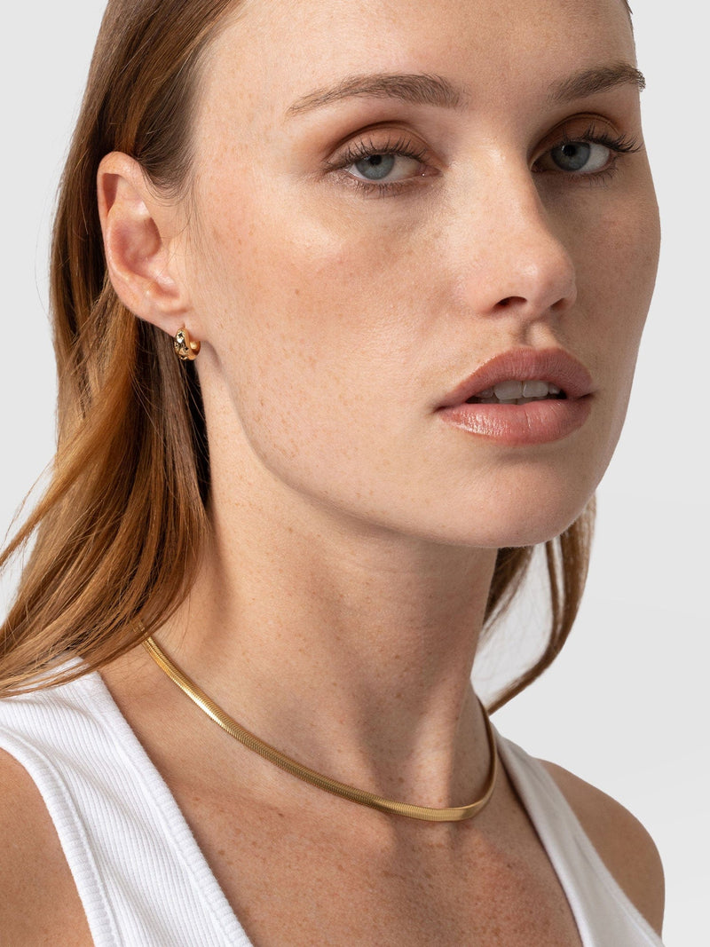 Scatter Star Huggie Earrings Gold/Black - Women's Jewellery | Saint + Sofia® USA