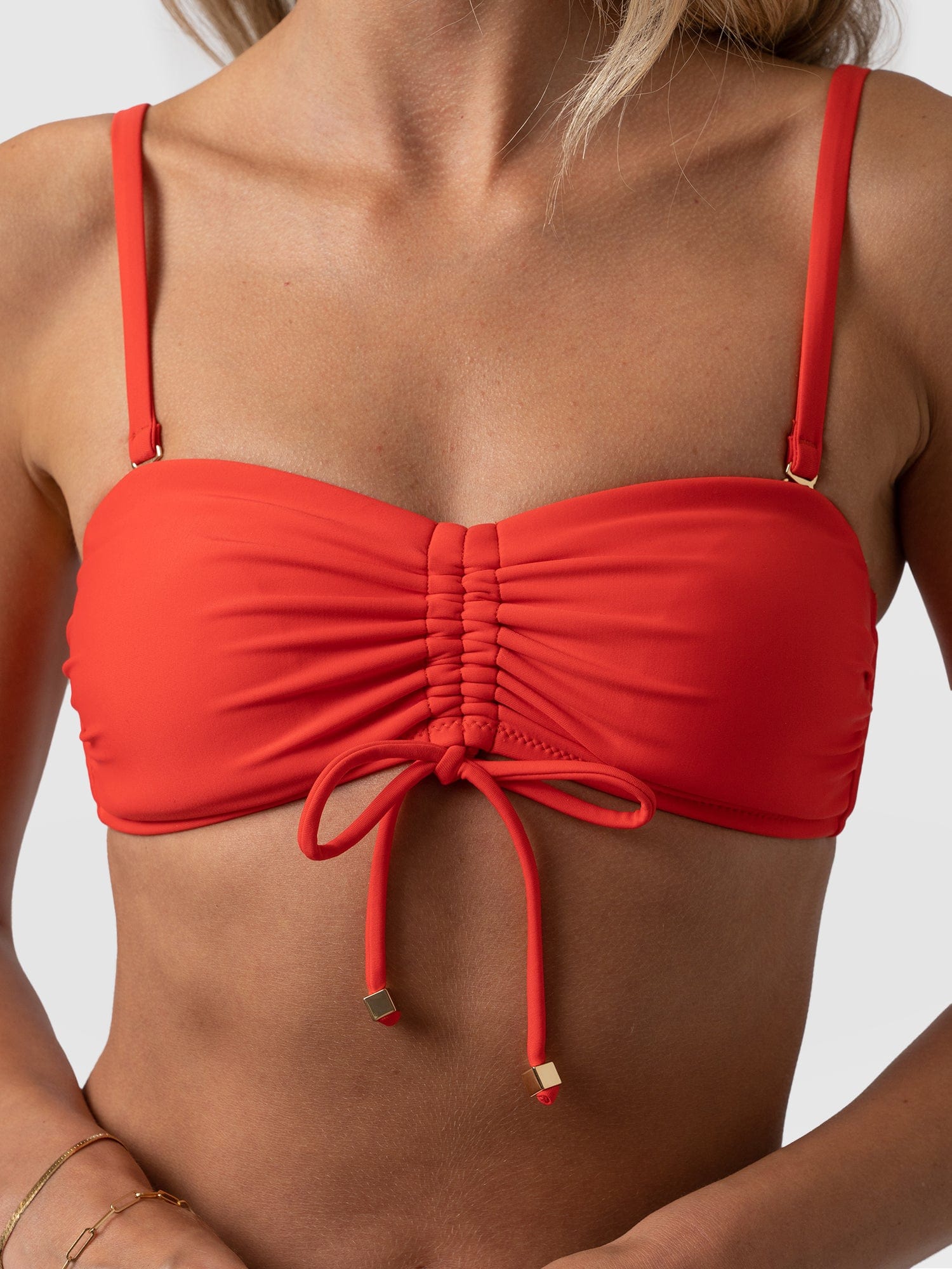 Skye Bandeau Bikini Top Red - Women's Swimwear | Saint + Sofia® UK