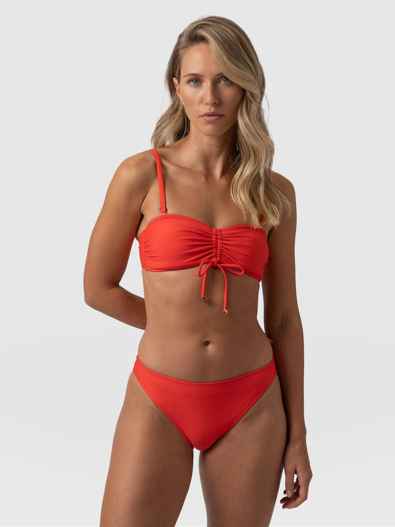 Skye Bandeau Bikini Top Red - Women's Swimwear | Saint + Sofia® UK