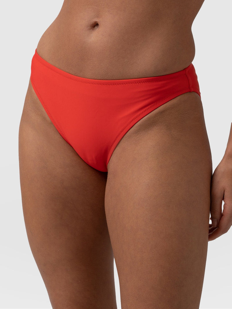 Skye Hipster Bikini Bottom Red - Women's Swimwear | Saint + Sofia® UK