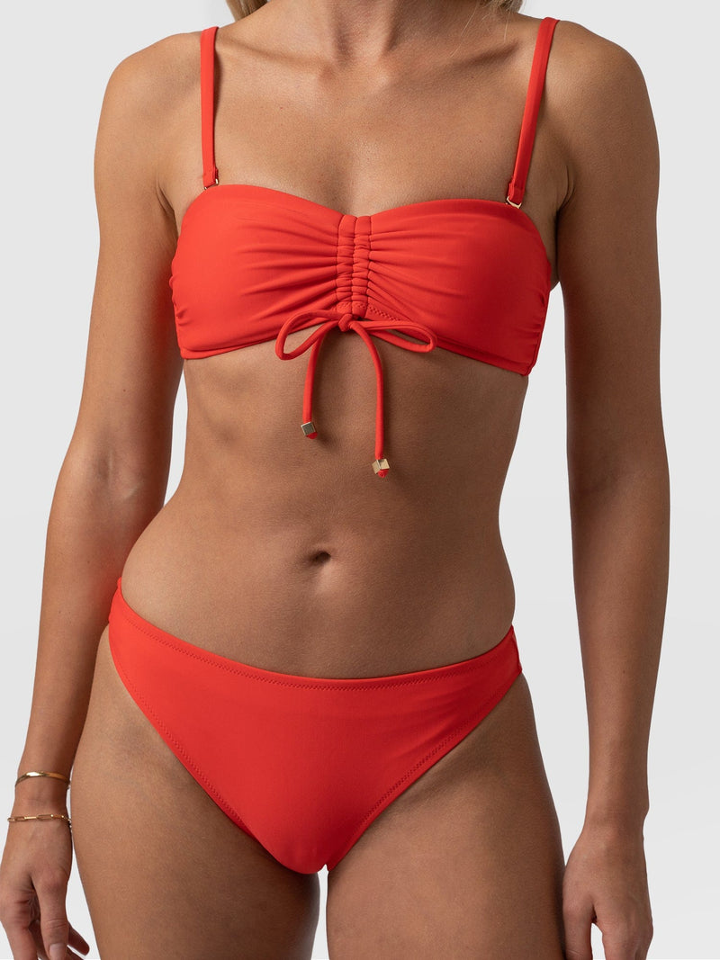 Skye Hipster Bikini Bottom Red - Women's Swimwear | Saint + Sofia® UK