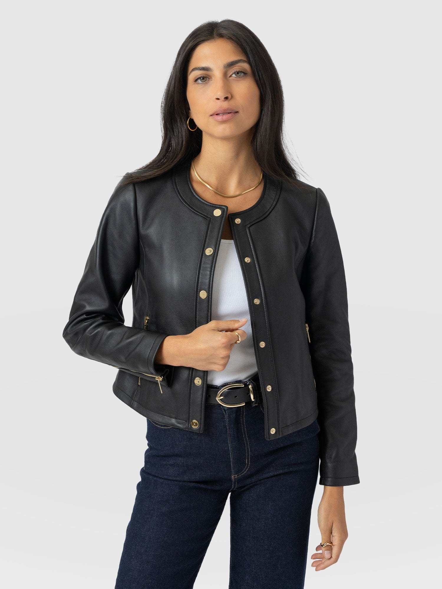 Skye Jacket - Black - Women's Leathers | Saint + Sofia® USA