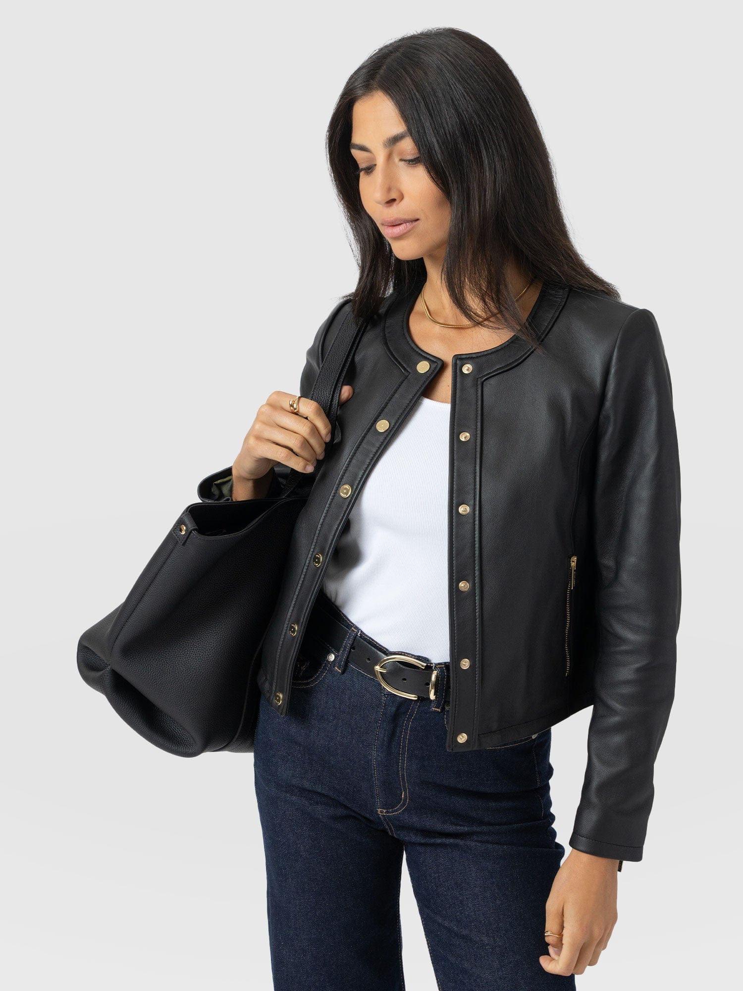 Skye Jacket - Black - Women's Leathers | Saint + Sofia® USA