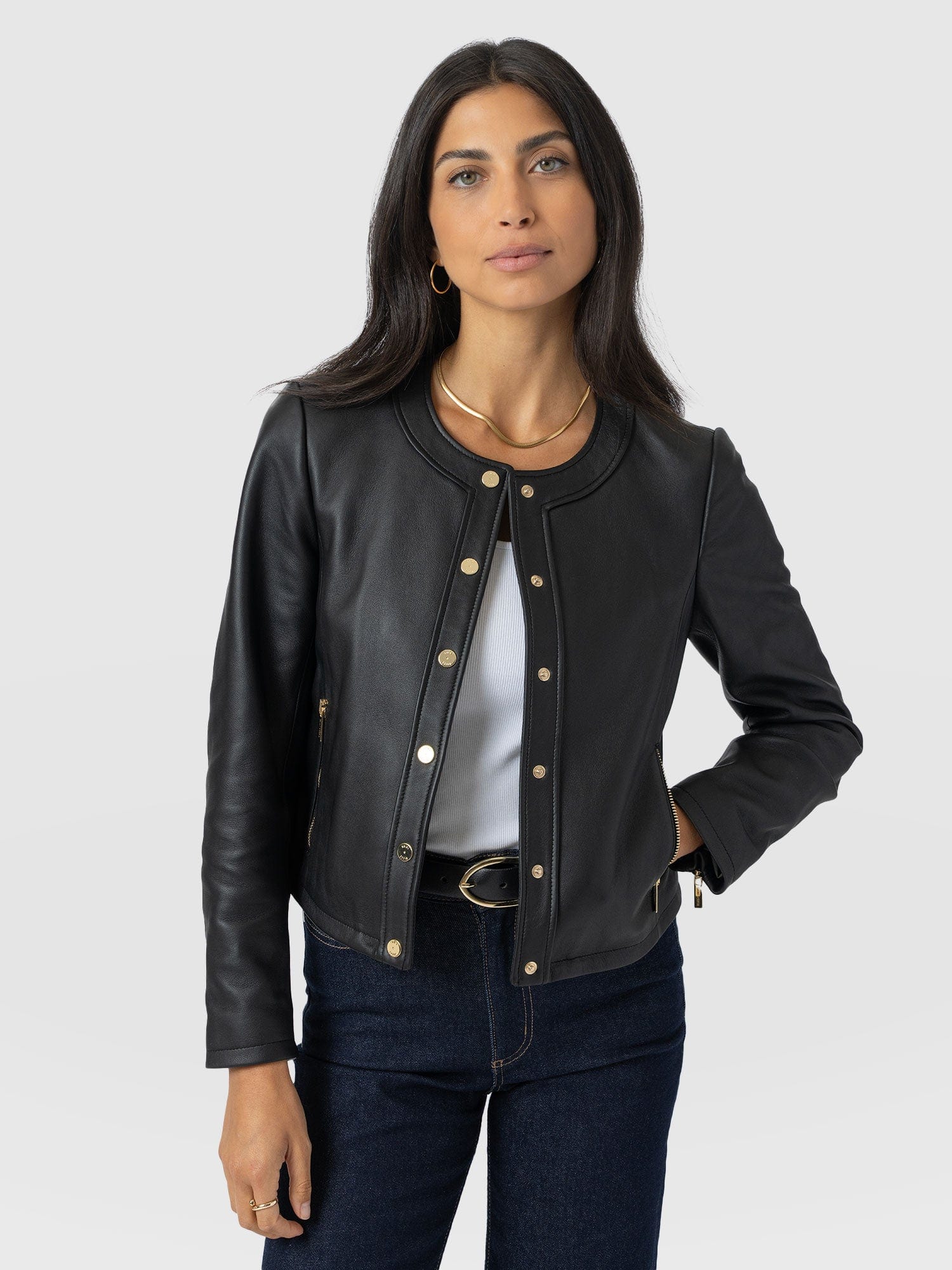 Skye Jacket - Black - Women's Leathers | Saint + Sofia® USA