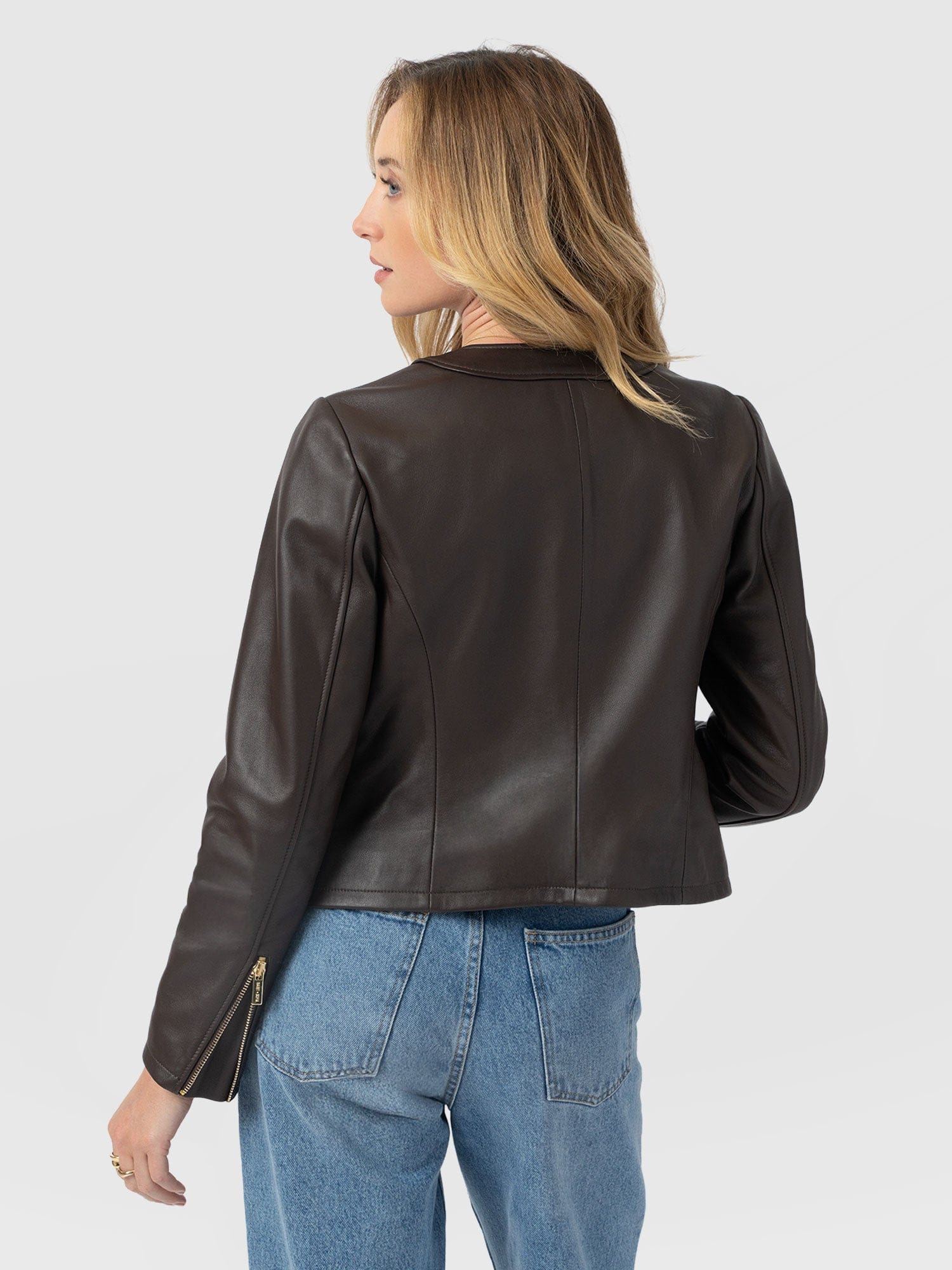 Skye Jacket - Chocolate - Women's Leathers | Saint + Sofia® USA