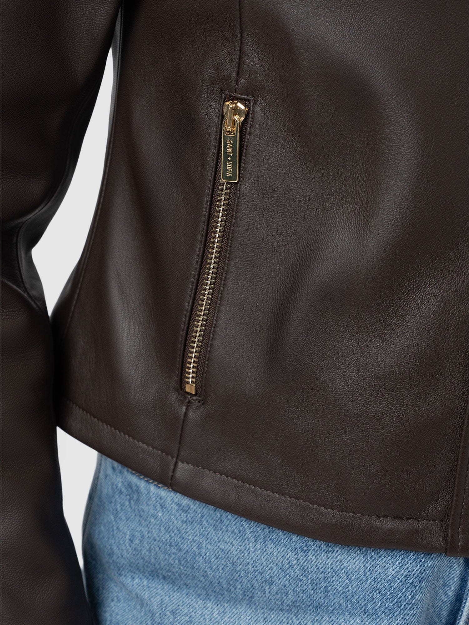 Skye Jacket - Chocolate - Women's Leathers | Saint + Sofia® USA