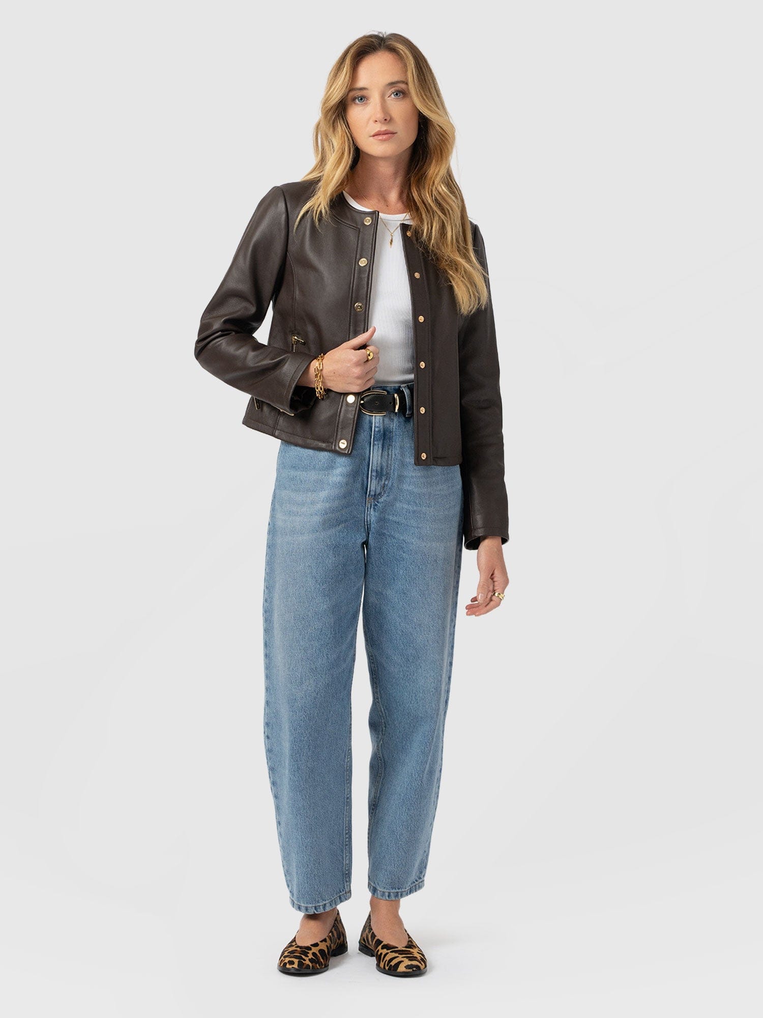 Skye Jacket - Chocolate - Women's Leathers | Saint + Sofia® USA