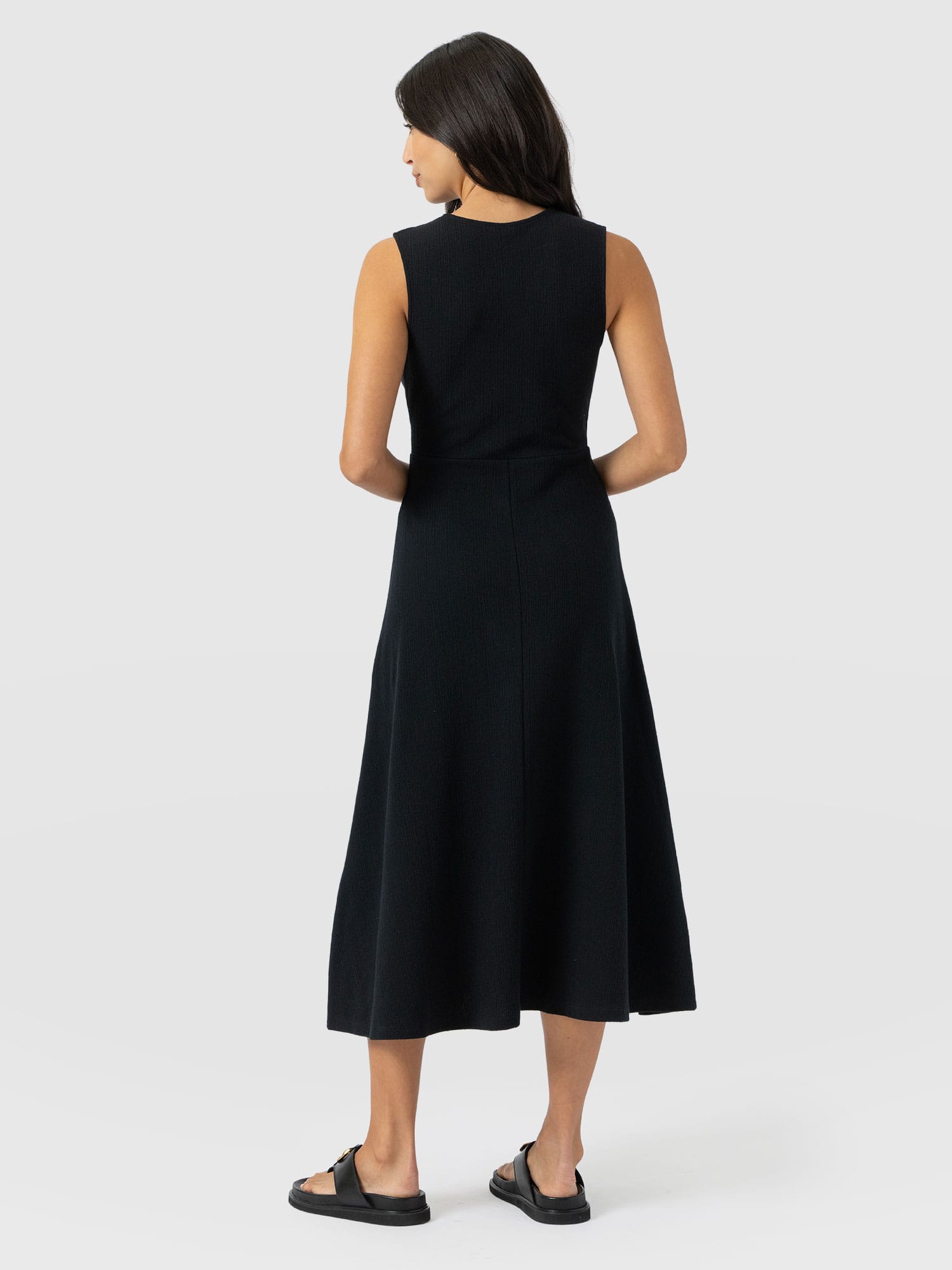 Sleeveless Maggie Wrap Dress - Black Textured - Women's Dresses | Saint + Sofia® USA
