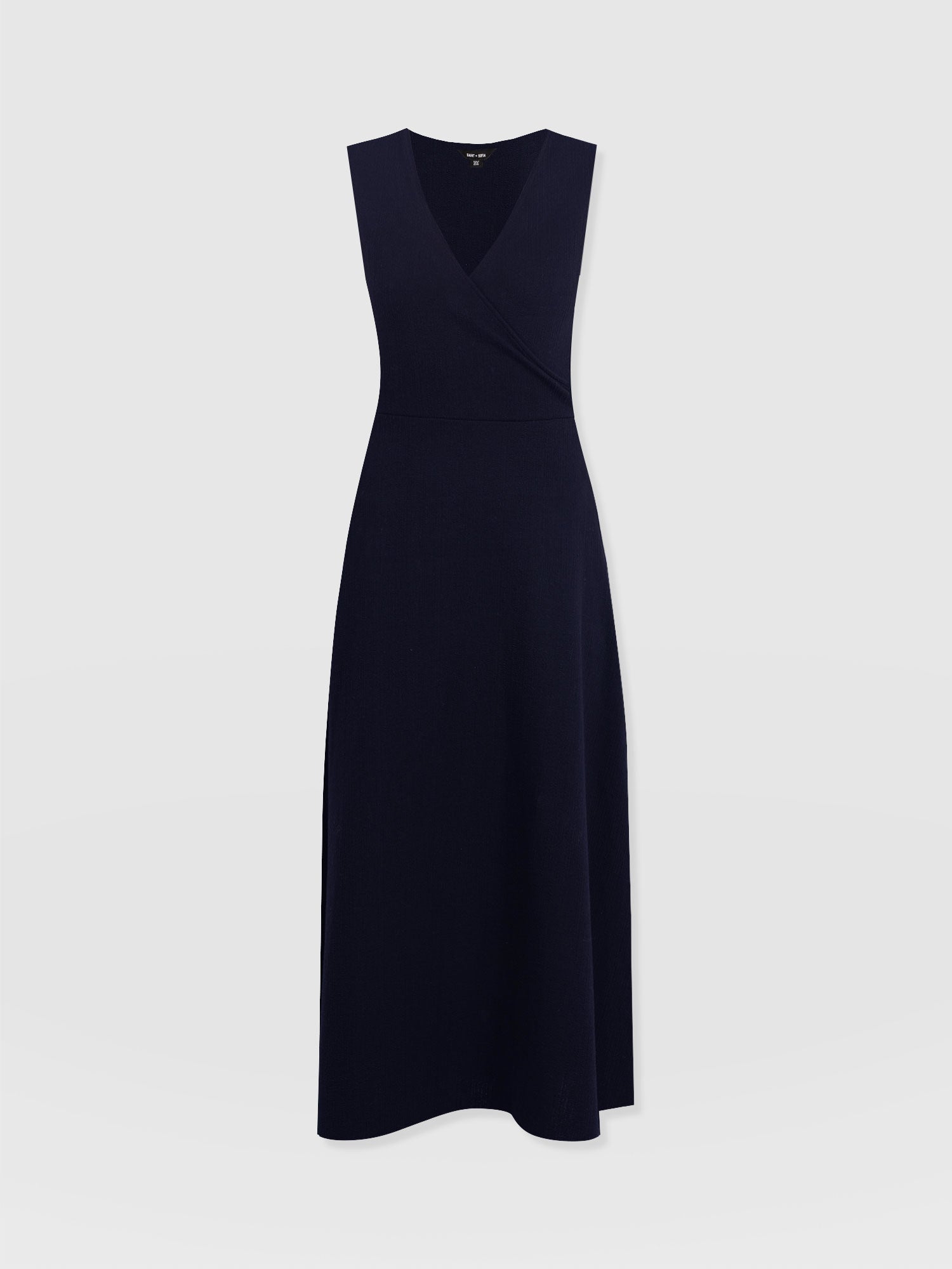 Sleeveless Maggie Wrap Dress - Navy Textured - Women's Dresses | Saint + Sofia® USA
