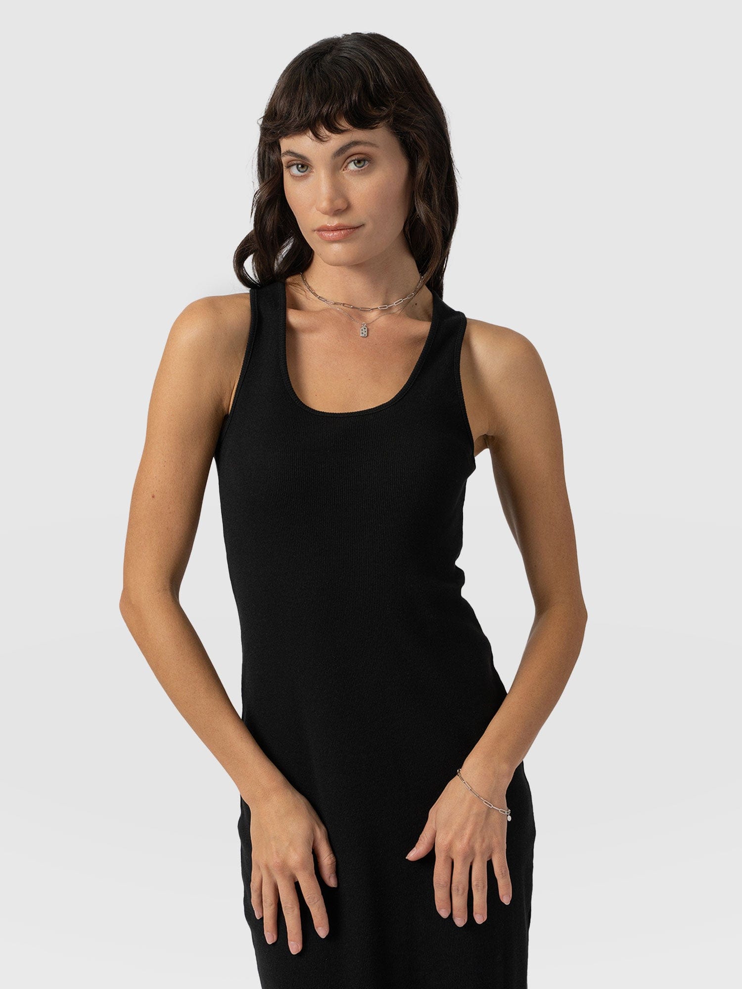 Sleeveless Rib Dress Black - Women's Dresses | Saint and Sofia® USA