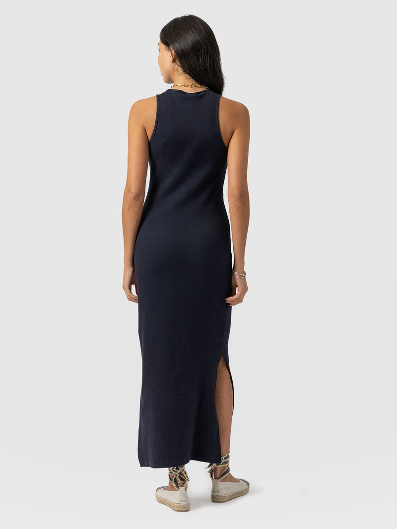 Sleeveless Rib Dress Navy - Women's Dresses | Saint + Sofia® USA