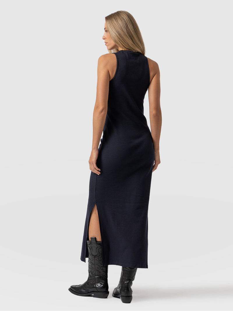 Under Armour Womens Shift Mini Dress Sleeveless Round Neck Navy Blue S –  Goodfair