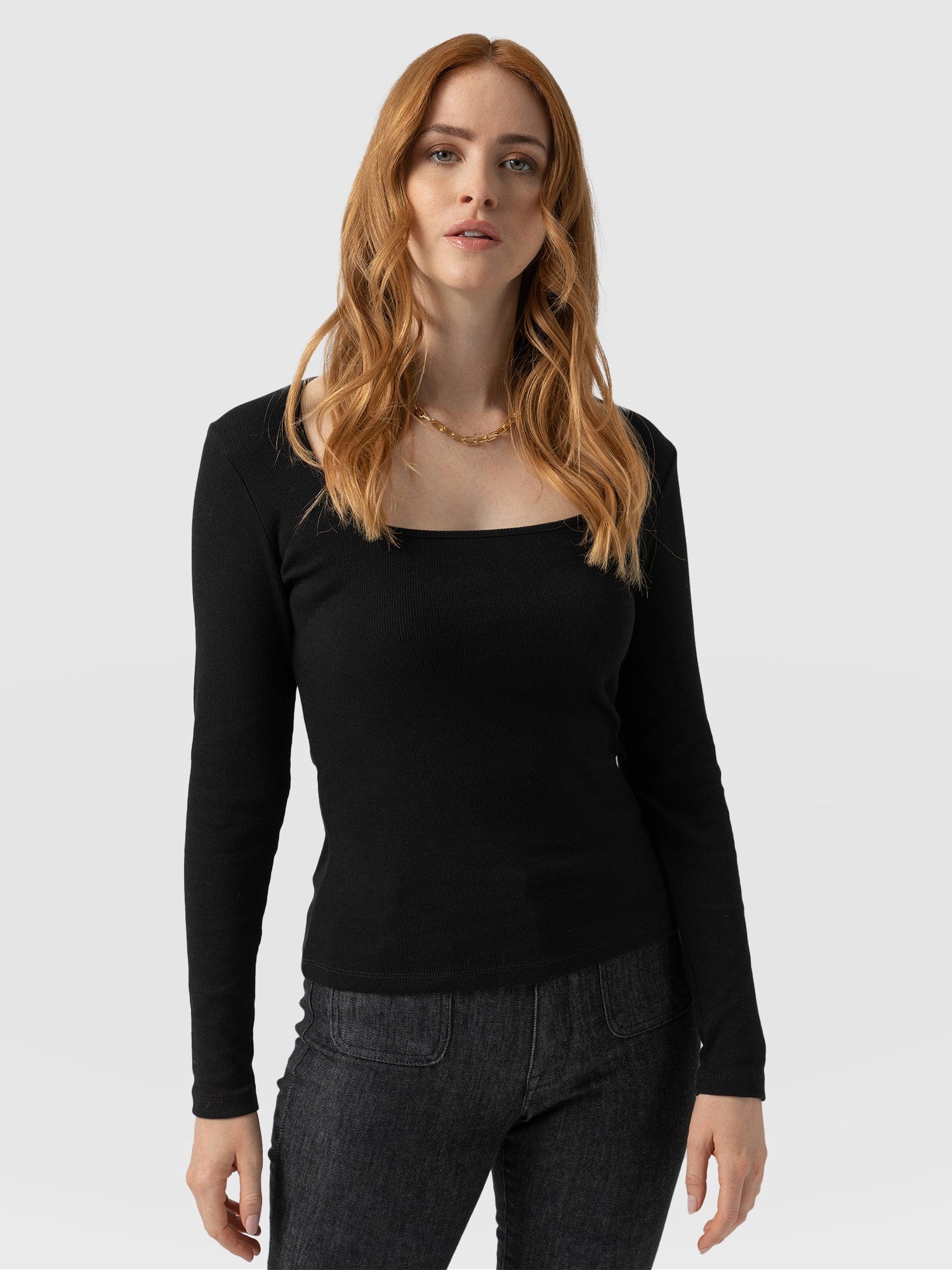 Sloane Ribbed Top Black - Women's Tops | Saint + Sofia® USA