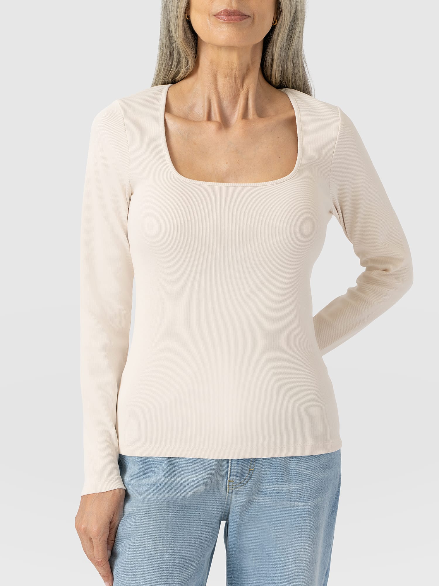 Sloane Ribbed Top Cream - Women's Tops | Saint and Sofia® USA