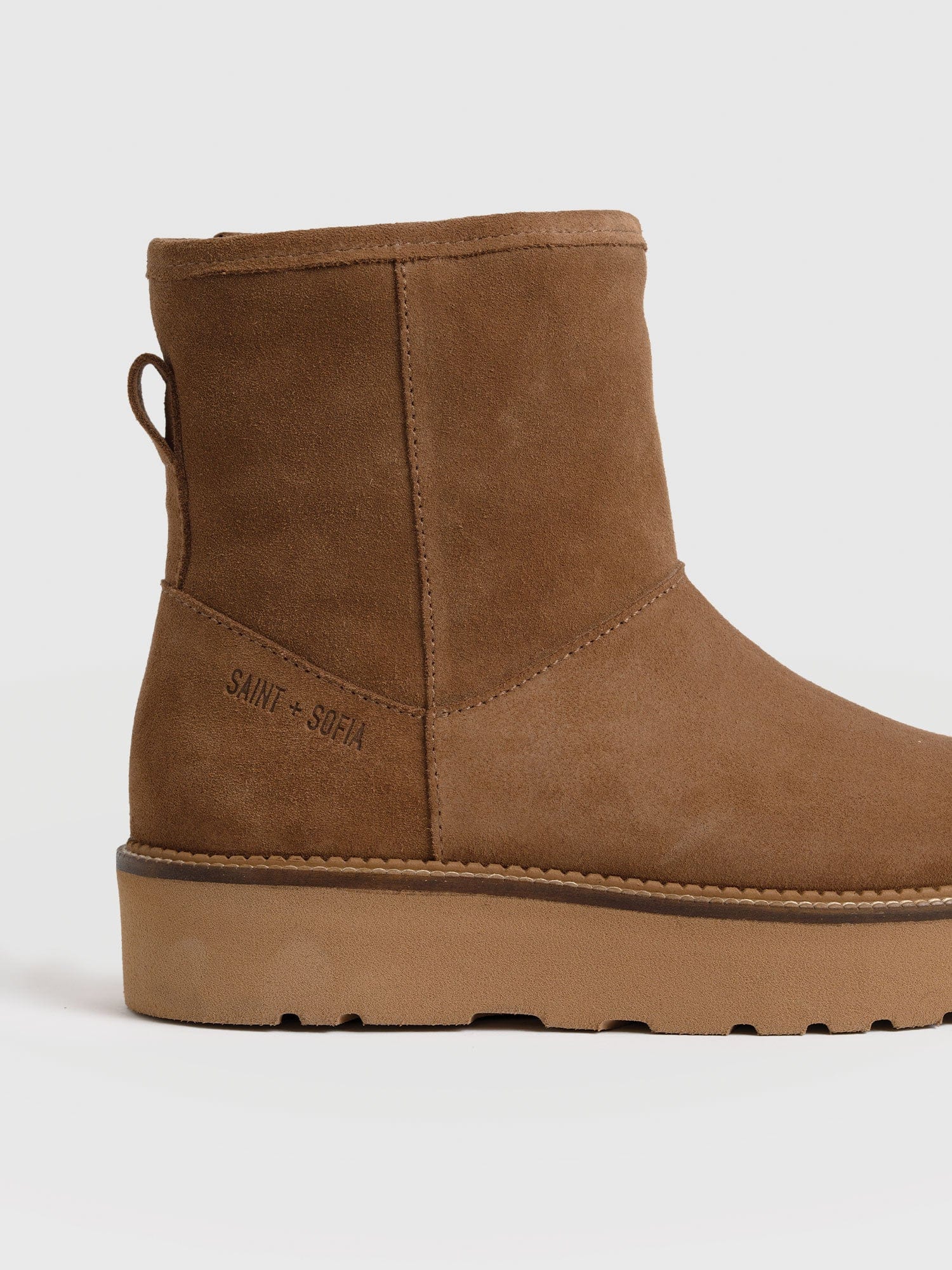 Sloane Shearling Boot - Camel - Women's Shoes | Saint + Sofia® USA