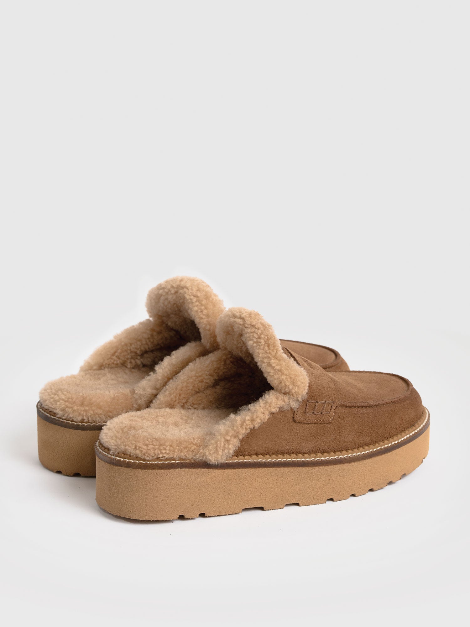 Sloane Shearling Clog - Camel - Women's Shoes | Saint + Sofia® USA