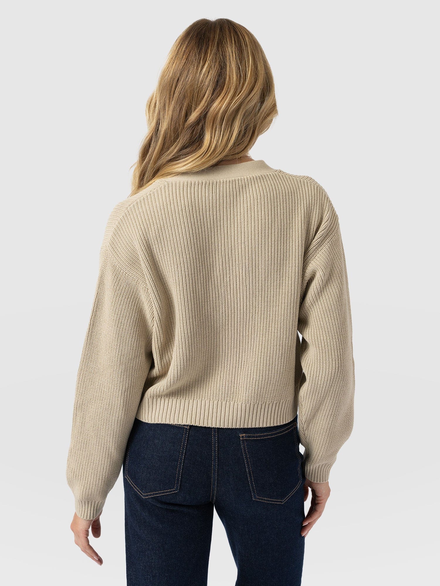 Soho Crop Cardigan Beige - Women's Cardigans | Saint + Sofia® USA