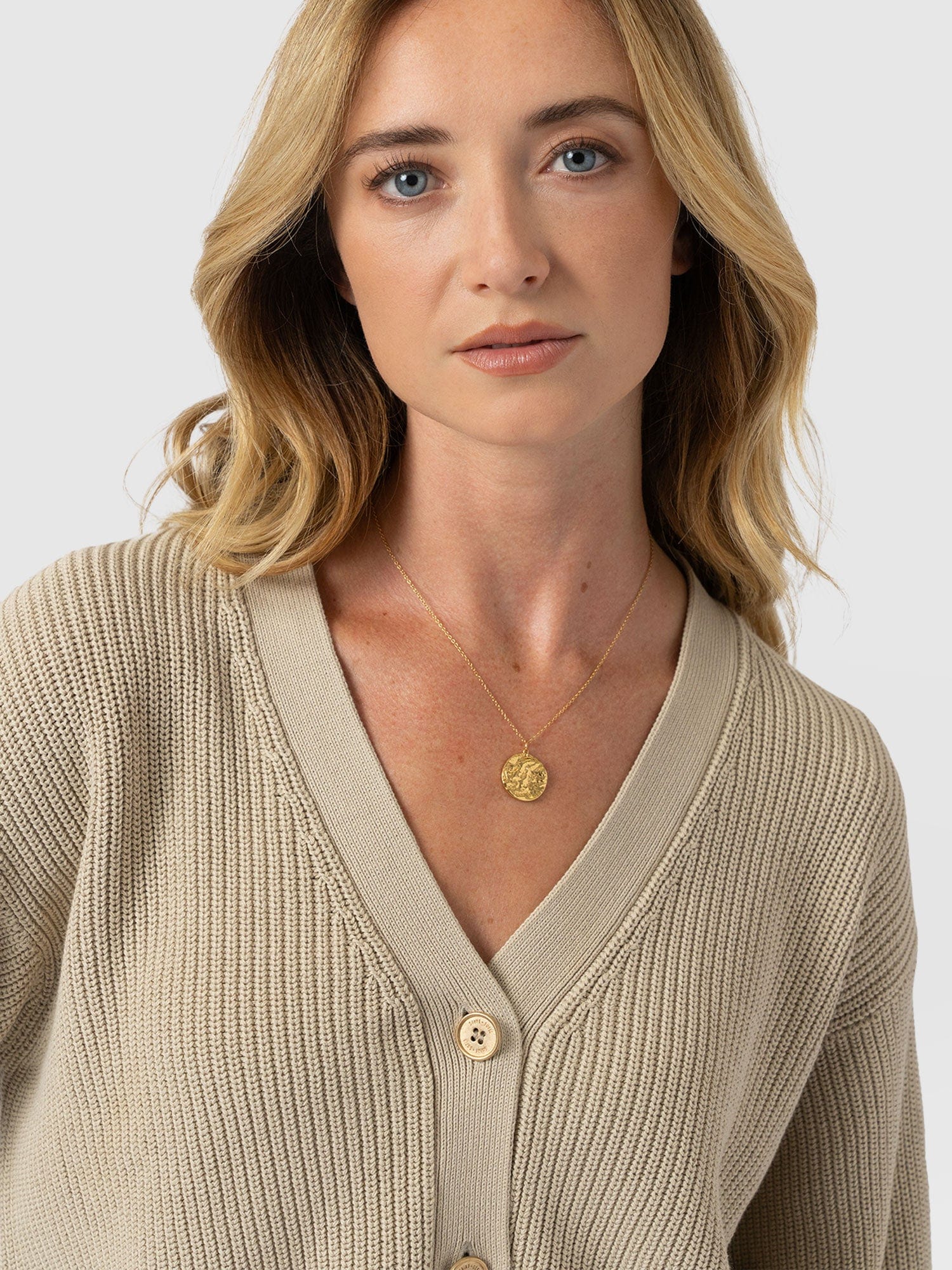 Soho Crop Cardigan Beige - Women's Cardigans | Saint + Sofia® USA